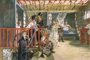 Carl Larsson Name Day at the Storage Shed oil painting